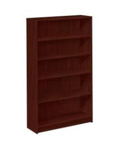 HON 1870-Series Laminate Bookcase, 5 Shelves (3 Adjustable), Mahogany