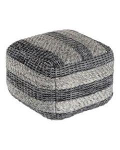 Anji Mountain I Got Stripes Pouf Ottoman, Gray