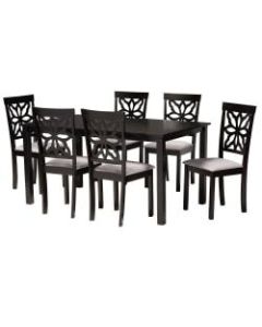 Baxton Studio Dallas Dining Set, 29-3/16inH x 59-1/16inW x 35-7/16inD, Gray/Dark Brown