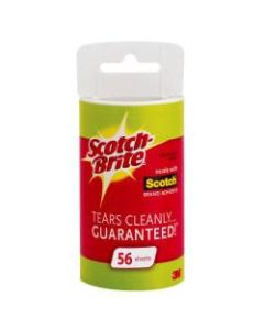 Scotch-Brite Lint Roller Refill Roll, White, Perforated, 56 Sheets