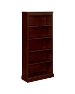 HON 94000 Series 78 1/4in 5 Shelf Traditional Bookcase, Mahogany/Dark Finish, Standard Delivery