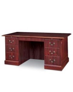 HON 94000 Series Double-Pedestal Desk, 60inW x 30inH, Mahogany