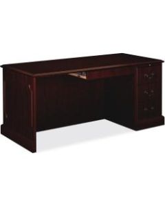 HON 94000 Series Right Single Pedestal Desk, Mahogany