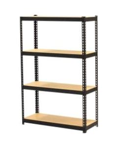 Lorell Narrow Steel Shelving - 48in Height x 30in Width x 12in Depth - Recycled - Black - Steel - 1Each