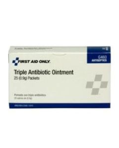 First Aid Only Triple Antibiotic Ointment, 0.9-Oz Packets, Box Of 25 Packets