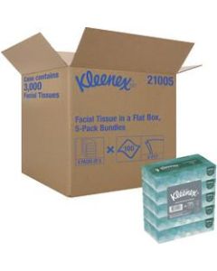 Kleenex 2-Ply Facial Tissues, White, 100 Tissues Per Box, Carton Of 30 Boxes