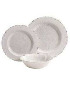 Gibson Studio California Mauna 12-Piece Melamine Dinnerware Set, White