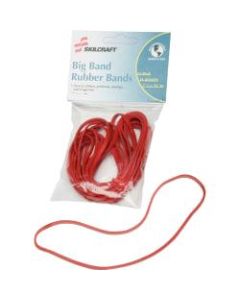 SKILCRAFT Sterling Grade Big Rubber Band, Red, Pack Of 12 (AbilityOne 7510-01-578-3516)