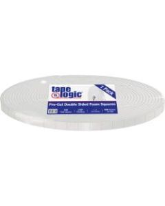 Tape Logic Double-Sided Foam Squares, 31.25 mils, 3in Core, 1in x 1in, White, Roll Of 648