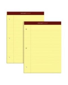 TOPS Double Docket Writing Pads, 8 1/2in x 11in, Narrow Ruled, 100 Sheets, Canary, Pack Of 2 Pads