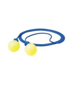 3M E-A-R Foam Push-In Corded Earplugs, Blue/Yellow, Box Of 200 Pairs