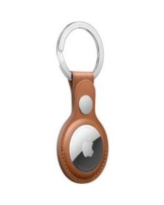 Apple AirTag Leather Key Ring - Saddle Brown - Leather, Stainless Steel - 1 - Saddle Brown