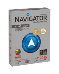 Navigator Platinum Office Multi-Use Paper, Letter Size (8 1/2in x 11in), 20 Lb, Smooth, Bright White, Carton Of 5,000 Sheets