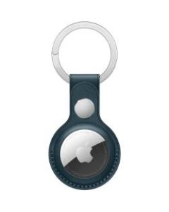 Apple AirTag Leather Key Ring - Baltic Blue - Leather, Stainless Steel - 1 - Baltic Blue