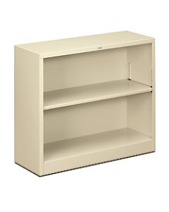 HON Brigade Steel Bookcase, 2 Shelves, Putty