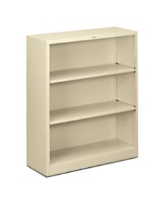 HON Brigade Steel Bookcase, 3 Shelves, Putty