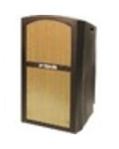 AmpliVox ST3250 - Pinnacle Multimedia Lectern with Mic - Sculpted Base - 47in Height x 26in Width x 26in Depth - Maple