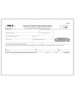 ComplyRight 1094-B Tax Forms, Transmittal Of Health Coverage Information Returns, Laser, 8-1/2in x 11in, Pack Of 500 Forms