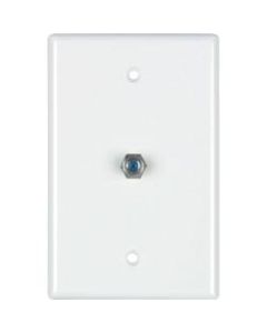 DataComm 2.4 GHZ Coax Wall Plate, White, UL - 1-gang - White