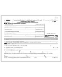 ComplyRight 1094-C Tax Forms, Transmittal Of Employer-Provided Health Insurance Offer And Coverage, Laser, 8-1/2in x 11in, Pack Of 50 Forms