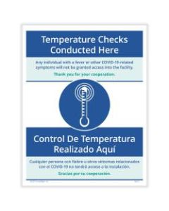ComplyRight Coronavirus And Health Safety Posting Notice, Temperature Screenings, English, 8-1/2in x 11in
