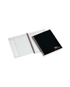 TOPS Professional Planner Notebook, 8 1/2in x 6 3/4in, 1 Subject, Legal Ruled, 100 Sheets, Black/Metallic