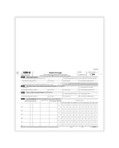 ComplyRight 1095-B Tax Forms, Employee/Employer Copy of Health Coverage, Laser, 8-1/2in x 11in, Pack Of 50 Forms