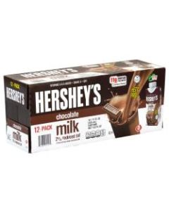 Hersheys 2% Reduced Fat Chocolate Milk, 11 Fl Oz, Pack Of 12 Bottles