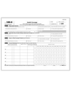 ComplyRight 1095-B Tax Forms, IRS Copy of Health Coverage, Laser, 8-1/2in x 11in, Pack Of 50 Forms