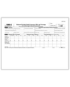 ComplyRight 1095-C Tax Forms, IRS Copy of Health Coverage (Employer Provided Health Insurance Offer And Coverage), Laser, 8-1/2in x 11in, Pack Of 25 Forms