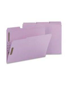 Smead Color Top-Tab Fastener File Folders, Letter Size, Lavender, Box Of 50