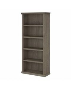 Bush Furniture Yorktown Tall 30inH 5-Shelf Bookcase, Restored Gray, Standard Delivery
