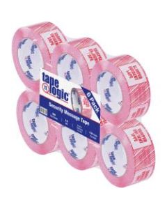 Tape Logic Tamper Evident Security Tape, 2in x 110 Yd., Red/White, Case Of 6 Rolls
