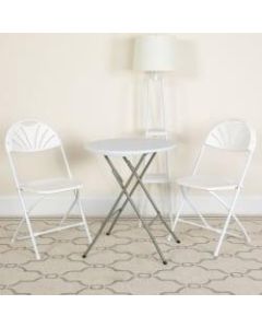 Flash Furniture HERCULES Plastic Fan-Back Folding Chair, White