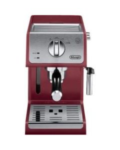 DeLonghi Manual Espresso Machine, Cappuccino Maker - Red - ECP3220R - 1100 W - 15 bar - Water Filter - 1.10 gal - Red - Stainless Steel, Plastic