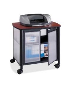 Safco Impromptu Machine Stand, Deluxe With Doors, 30 4/5inH x 34 4/5inW x 25 1/2inD, Cherry/Black