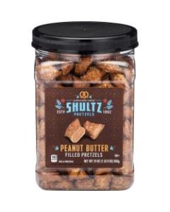 Office Snax Peanut Butter Filled Pretzels - Resealable Tub - Peanut Butter - 1.50 lb - 1 Each