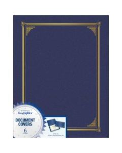 Geographics Award Certificate Gold Design Covers - A4, Letter - 8 19/64in x 11 45/64in, 8 1/2in x 11in, 8in x 10in Sheet Size - Metallic Blue - Recycled - 6 / Pack