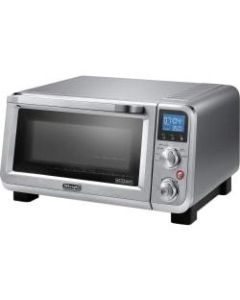 DeLonghi Livenza Digital Compact Oven 0.5 Cu Ft. - EO 141040S - 1800 W - Bake, Grill, Keep Warm, Pizza, Reheat, Toast, Roast, Broil - Silver