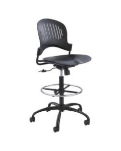 Safco Zippi Plastic Extended-Height Chair, Black/Silver