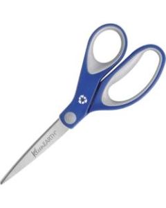 Westcott KleenEarth Soft Handle Scissors - 8in Overall Length - Left/Right - Stainless Steel - Straight Tip - Blue - 1 Each