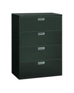 HON 600 42inW Lateral 4-Drawer Standard File Cabinet With Lock, Metal, Charcoal