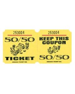 Amscan 50/50 Ticket Roll, Yellow, Roll Of 1,000 Tickets