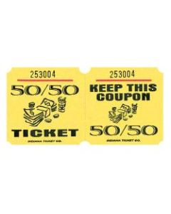 Amscan 50/50 Ticket Roll, Yellow, Roll Of 1,000 Tickets