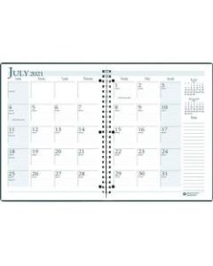 House of Doolittle Monthly Calendar Planner Academic Black 8-1/2 x 11 Inches - Monthly - 1.2 Year - July to August - 1 Month Double Page Layout - 8 1/2in x 11in - 3 x Holes - Wire Bound - Black - Paper, Leatherette - Black