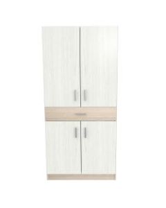 Inval Computer Cabinet Workstation, Beech/Laricina White