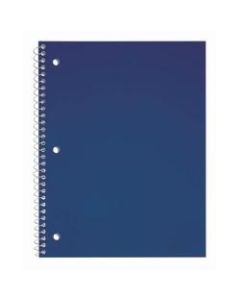 Just Basics Poly Spiral Notebook, 8 1/2in x 10 1/2in, Wide Ruled, 140 Pages (70 Sheets), Blue