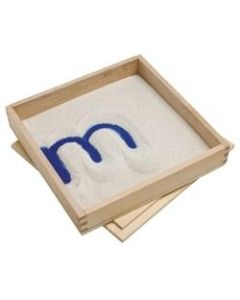 Primary Concepts Letter Formation Sand Tray, 8inH x 8inW x 1 1/2inD, Brown/Blue