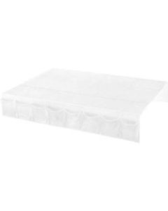 Whitmor Bed Skirt Organizer - 16 Pocket(s) - 12.5in Height x 52in Width x 74in Depth - Adjustable - White, Clear Pocket - 1