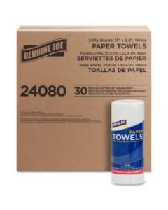 Genuine Joe 2-Ply Household Paper Towels, 100% Recycled, 80 Sheets Per Roll, Pack Of 30 Rolls